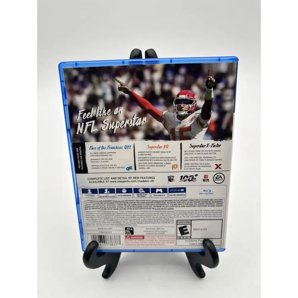Madden NFL 20 (Sony PlayStation 4, 2019) Complete Tested Works CIB VG Condition